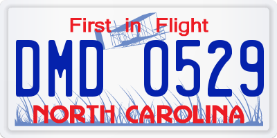 NC license plate DMD0529
