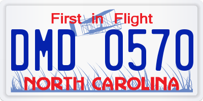 NC license plate DMD0570