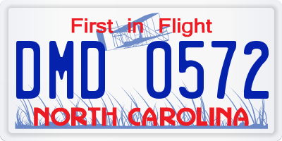 NC license plate DMD0572