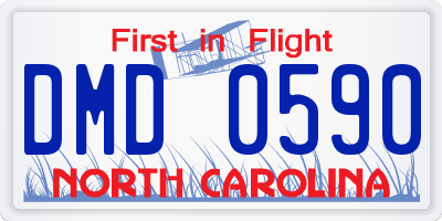 NC license plate DMD0590