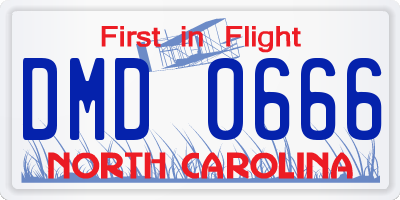 NC license plate DMD0666