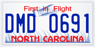 NC license plate DMD0691