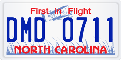 NC license plate DMD0711
