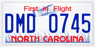 NC license plate DMD0745