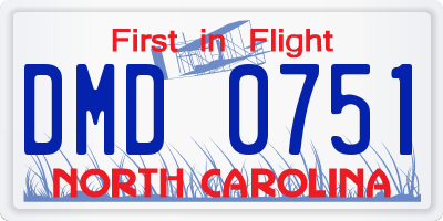 NC license plate DMD0751