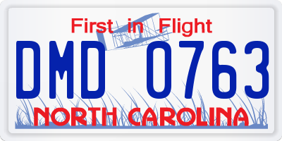 NC license plate DMD0763