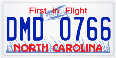 NC license plate DMD0766