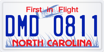 NC license plate DMD0811