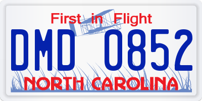 NC license plate DMD0852