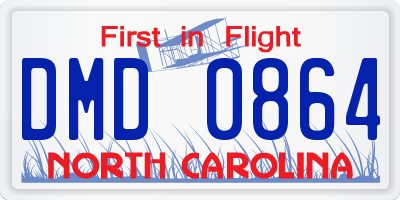 NC license plate DMD0864