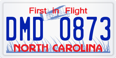 NC license plate DMD0873