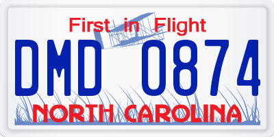 NC license plate DMD0874