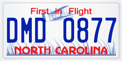 NC license plate DMD0877