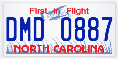 NC license plate DMD0887