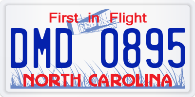 NC license plate DMD0895