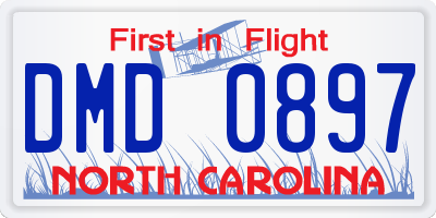 NC license plate DMD0897