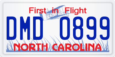 NC license plate DMD0899