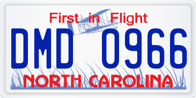 NC license plate DMD0966