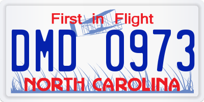 NC license plate DMD0973