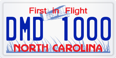 NC license plate DMD1000