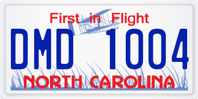 NC license plate DMD1004