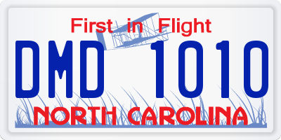 NC license plate DMD1010