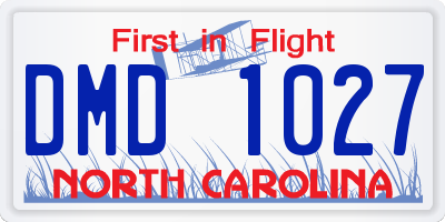 NC license plate DMD1027