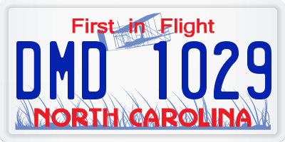 NC license plate DMD1029