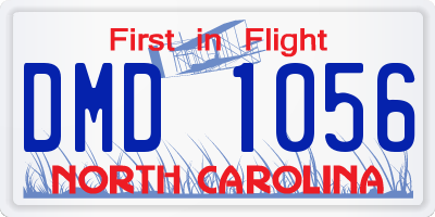 NC license plate DMD1056