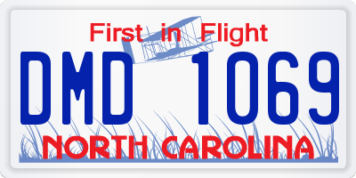 NC license plate DMD1069