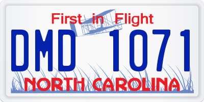 NC license plate DMD1071