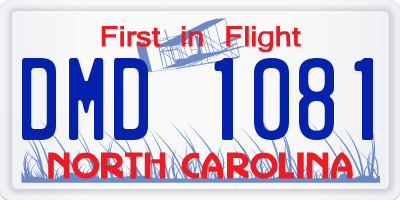 NC license plate DMD1081