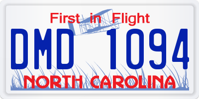 NC license plate DMD1094