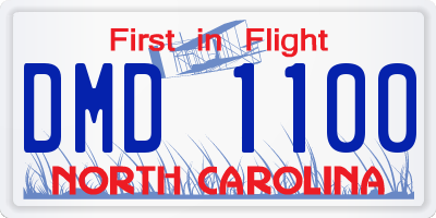 NC license plate DMD1100