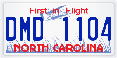 NC license plate DMD1104