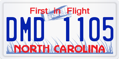 NC license plate DMD1105