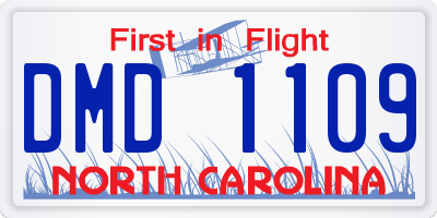NC license plate DMD1109