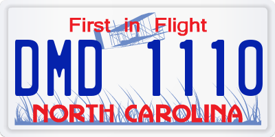 NC license plate DMD1110