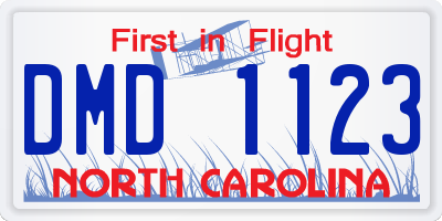 NC license plate DMD1123