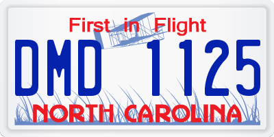NC license plate DMD1125