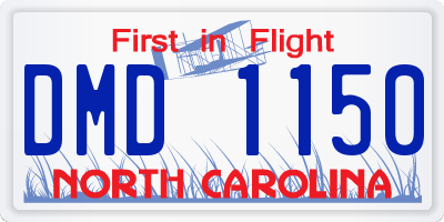 NC license plate DMD1150