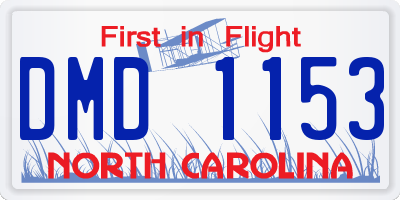 NC license plate DMD1153