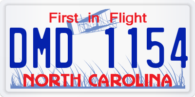 NC license plate DMD1154