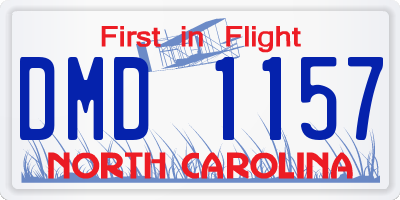 NC license plate DMD1157