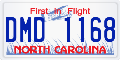 NC license plate DMD1168