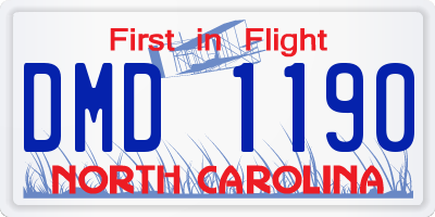 NC license plate DMD1190