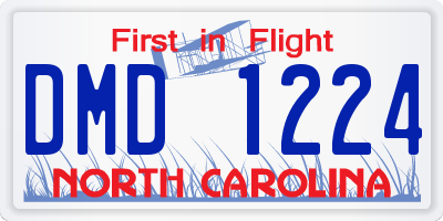 NC license plate DMD1224