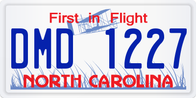 NC license plate DMD1227