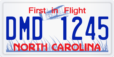 NC license plate DMD1245