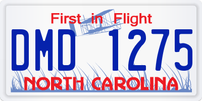 NC license plate DMD1275